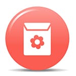 An envelope icon with a flower on it.